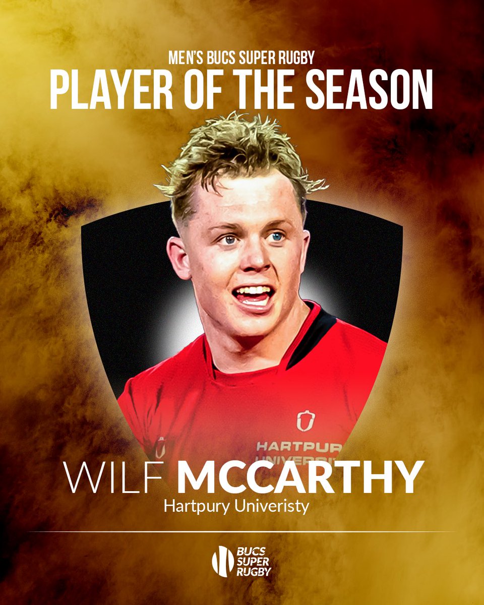 🏆 Men’s BUCS Super Rugby Player of the Season🏆 

The Milk Championship winner has added Player of the Season to his accolades for the season🤯 @hartpurybucsrugby’s Wilf McCarthy has been UNSTOPPABLE 👊🏻

As voted for by the MBSR coaches 👏🏻

#BSR #BUCSSuperRugby #BSRAwards