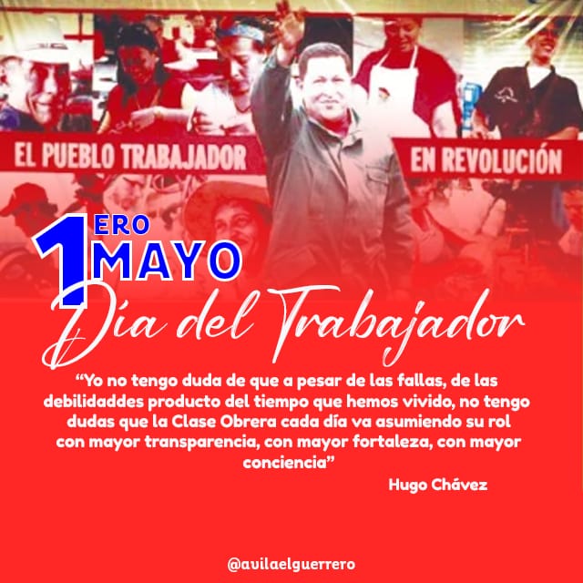 Feliz día del trabajador a todas y todos los que hacemos con nuestro trabajo una Venezuela mejor, bonita y en paz. Sigamos juntos los senderos de paz y estabilidad laboral con justicia. #Independencia #Soberanía #Carabobo