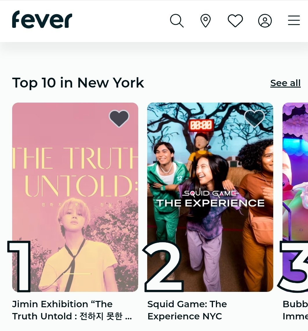 Jimin's "The Truth Untold" exhibition is the TOP RANKED event on <a href="/fever_us/">Fever US</a> in new York! 🔥

 Jimin's impact!! 💪