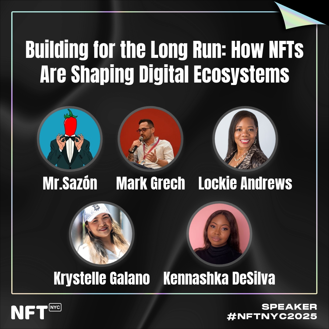 From gaming to identity, NFTs are building digital economies with real-world impact. 

Join @themrsazon <a href="/m4rkgrech/">Mark</a> <a href="/lockieandrews/">Lockie Andrews</a> <a href="/KrystelleGalano/">Krystelle G Crypto</a> <a href="/kennashka/">Kennashka</a> as they explore what’s working, what’s next, and how NFTs move beyond hype at NFT.NYC 2025.