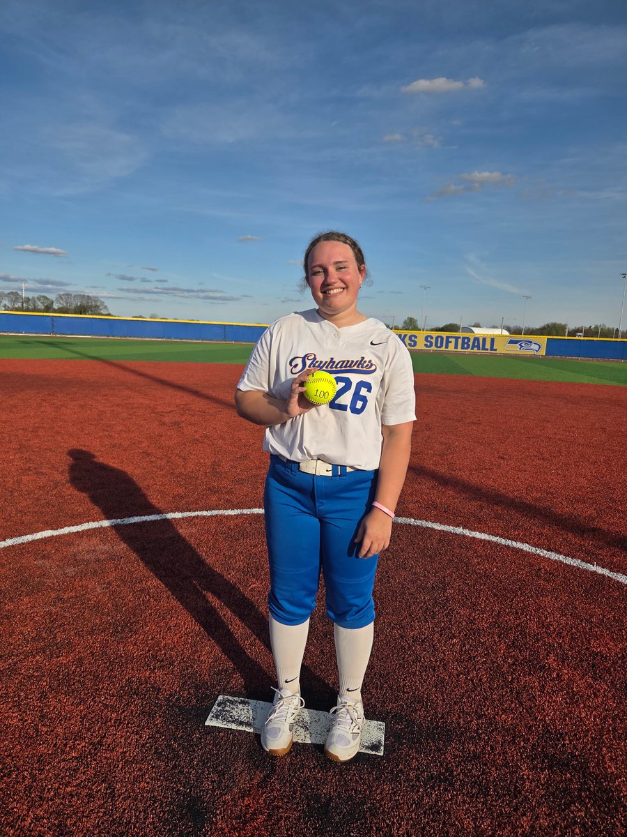 Proud of <a href="/JTibbs_19/">Joree Tibbs</a> for picking up her 100th strike out on Tuesday! Congrats on your hard work!