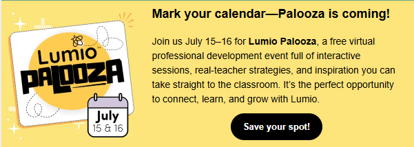 kisdsectech's tweet photo. @LumioSocial  Save the Date! July 15 and 16! Save your Spot here➡️https://t.co/JiZCC2Z0Oj #TeachingWithTech https://t.co/hZ6zPpJ71X