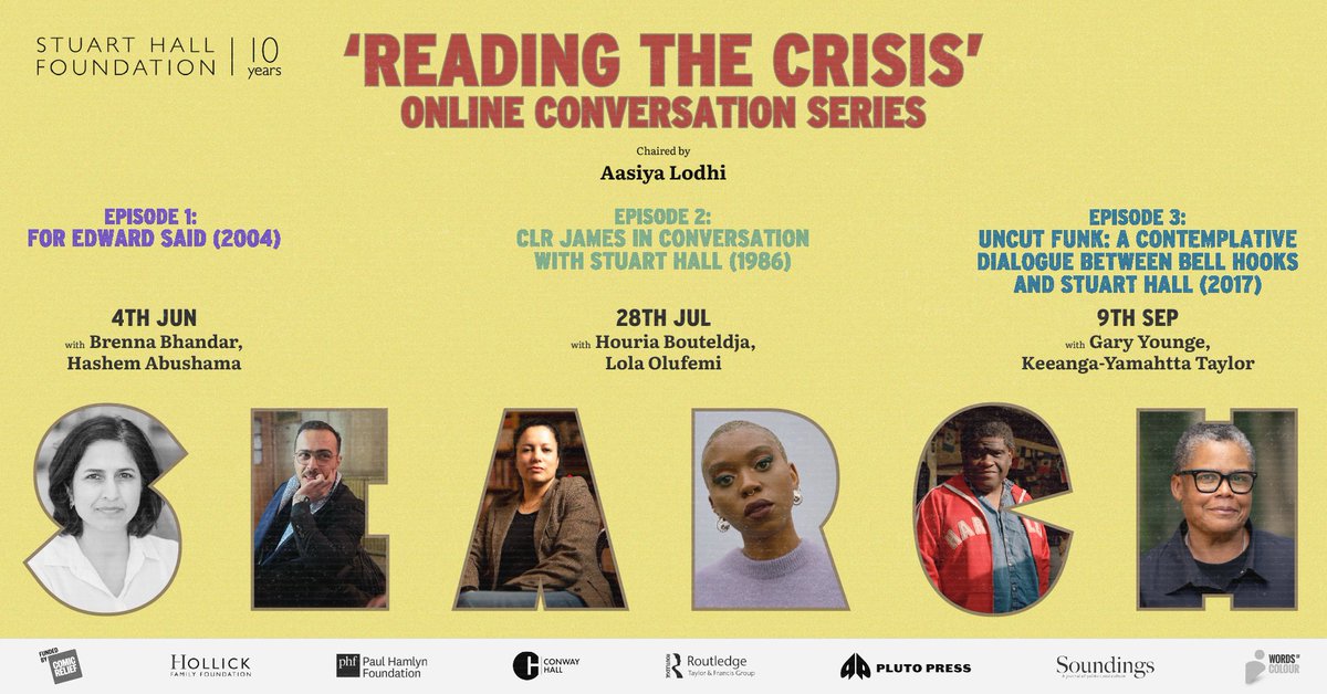 Registration for our Reading the Crisis online conversation series is now open.

The series advances Stuart Hall's thinking by asking: what kinds of tools and strategies are needed to address this conjuncture?

Sign up for free via our website:
stuarthallfoundation.org/events/