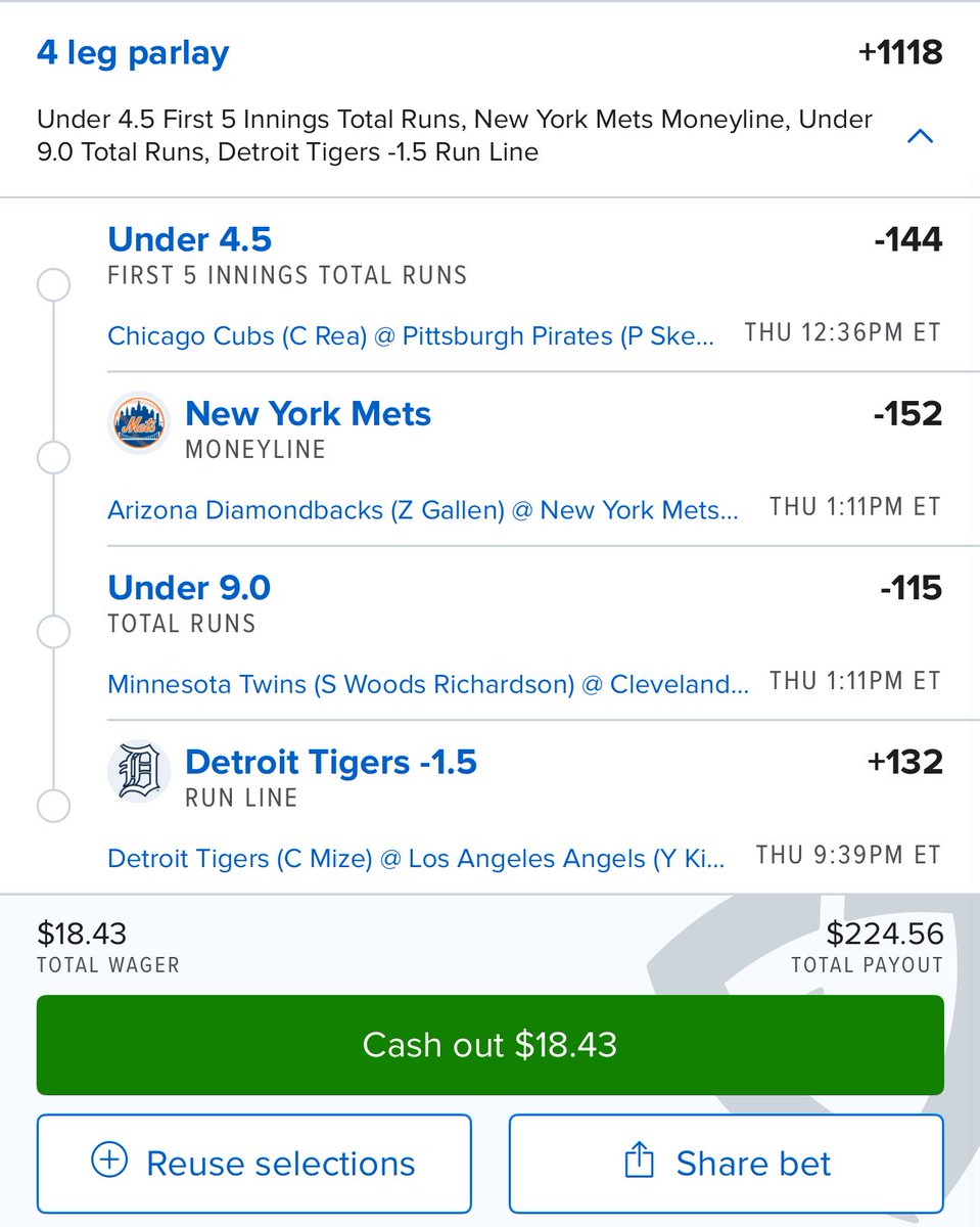 Morning MLB play 🤝🏽

Let’s take our revenge for yesterdays bad beat 🤒

#MLB #Parlay