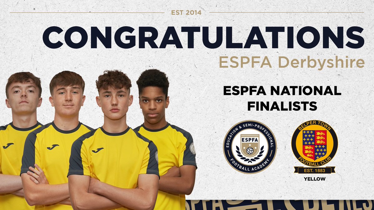 ESPFA (@espfacademy) on Twitter photo FT: ESPFA League Semi-Final
ESPFA Derbyshire (<a href="/BelperTownFC/">๐๐ฒ๐น๐ฝ๐ฒ๐ฟ ๐ง๐ผ๐๐ป | ๐ฃ๐ช๐ช๐ฅ</a> Yellow) 3-0 ESPFA ESPFA West Midlands (<a href="/ROFCOfficial/">Rushall Olympic FC</a> Black)
Congratulations to the Nailers for progressing to #ESPFANationalGrandFinal for the third consecutive year. FT: ESPFA League Semi-Final
ESPFA Derbyshire (<a href="/BelperTownFC/">๐๐ฒ๐น๐ฝ๐ฒ๐ฟ ๐ง๐ผ๐๐ป | ๐ฃ๐ช๐ช๐ฅ</a> Yellow) 3-0 ESPFA ESPFA West Midlands (<a href="/ROFCOfficial/">Rushall Olympic FC</a> Black)
Congratulations to the Nailers for progressing to #ESPFANationalGrandFinal for the third consecutive year.