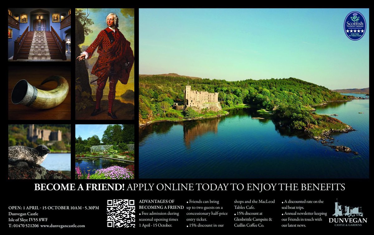 Why not apply online today to become a Friend of Dunvegan and start enjoying the membership benefits including free unlimited entry during our open season 😊

See dunvegancastle.com/friends-of-dun… for more details about how to apply.

#friendsofdunvegan #VisitScotland #VisitBritain