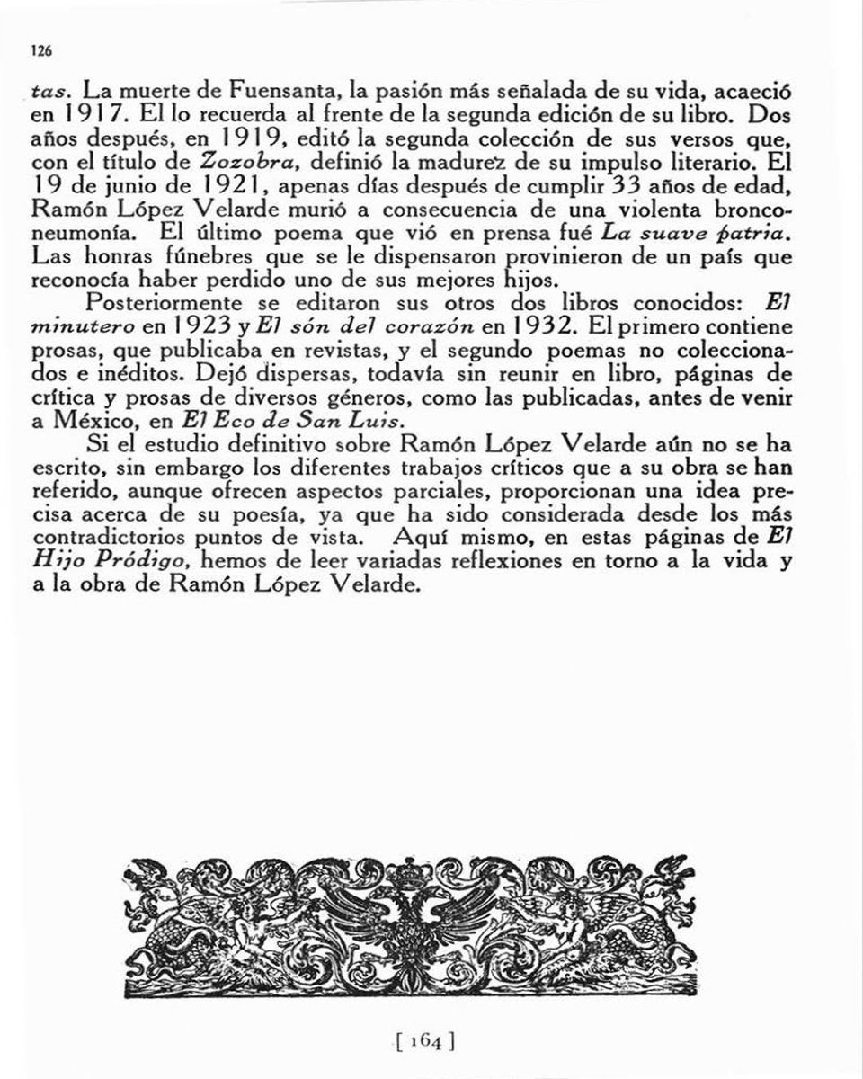 #SabíasQue
El número 39 de 𝘌𝘭 𝘏𝘪𝘫𝘰 𝘗𝘳ó𝘥𝘪𝘨𝘰 (15 de junio de 1946) estuvo dedicado a Ramón López Velarde, quien había muerto el 19 de junio de 1921. Este fue el editorial de la revista. Conoce más de ella aquí pendola.mx/el-hijo-prodig…