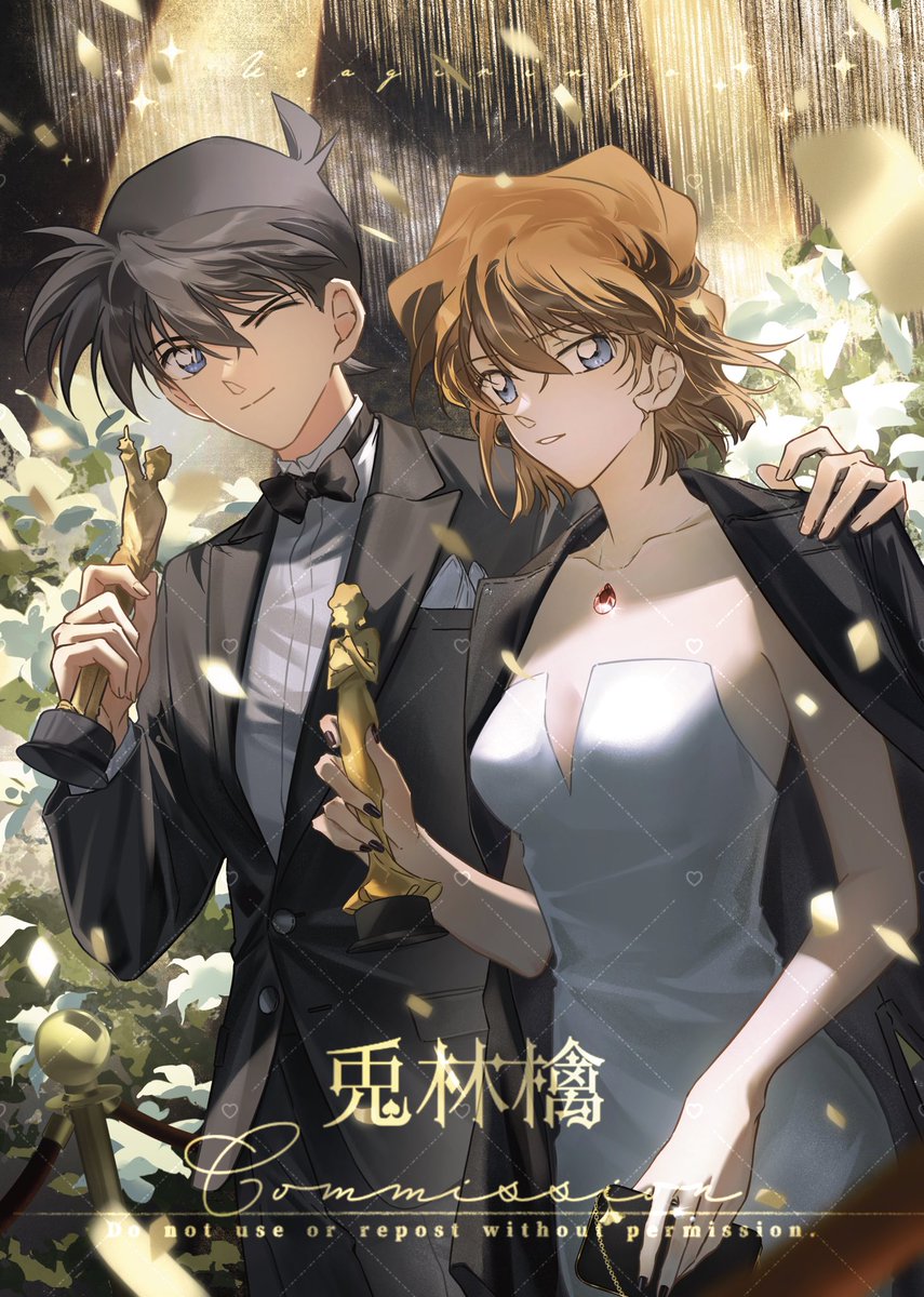 q_akutagawa's tweet photo. 给杭州柯哀only画的宣传插图💙💜 https://t.co/zRslESEnW0