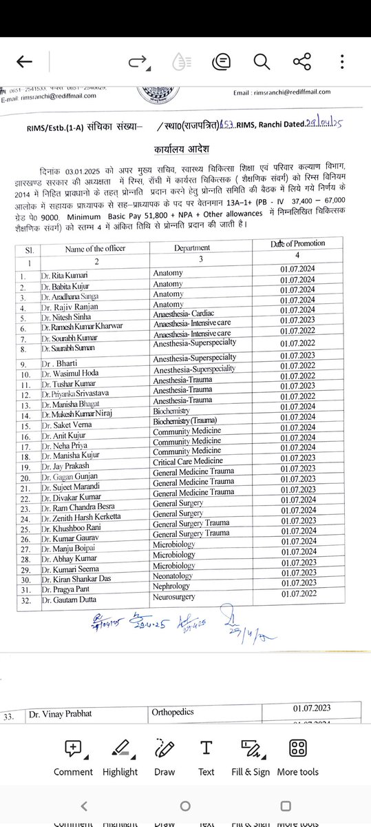 जेडीए रिम्स की तरफ से हम शुक्रिया एवम् आभार जताते हैं रिम्स प्रबंधन एवं माननीय स्वास्थ्य मंत्री जी का जिनके बदोलत लंबे समय से रुके हुए हमारे शिक्षकों के प्रमोशन की प्रक्रिया को स्वीकृति दी गई। ये प्रमोशन हमारे शिक्षकों द्वारा की गई सतत प्रयासों का परिणाम है।