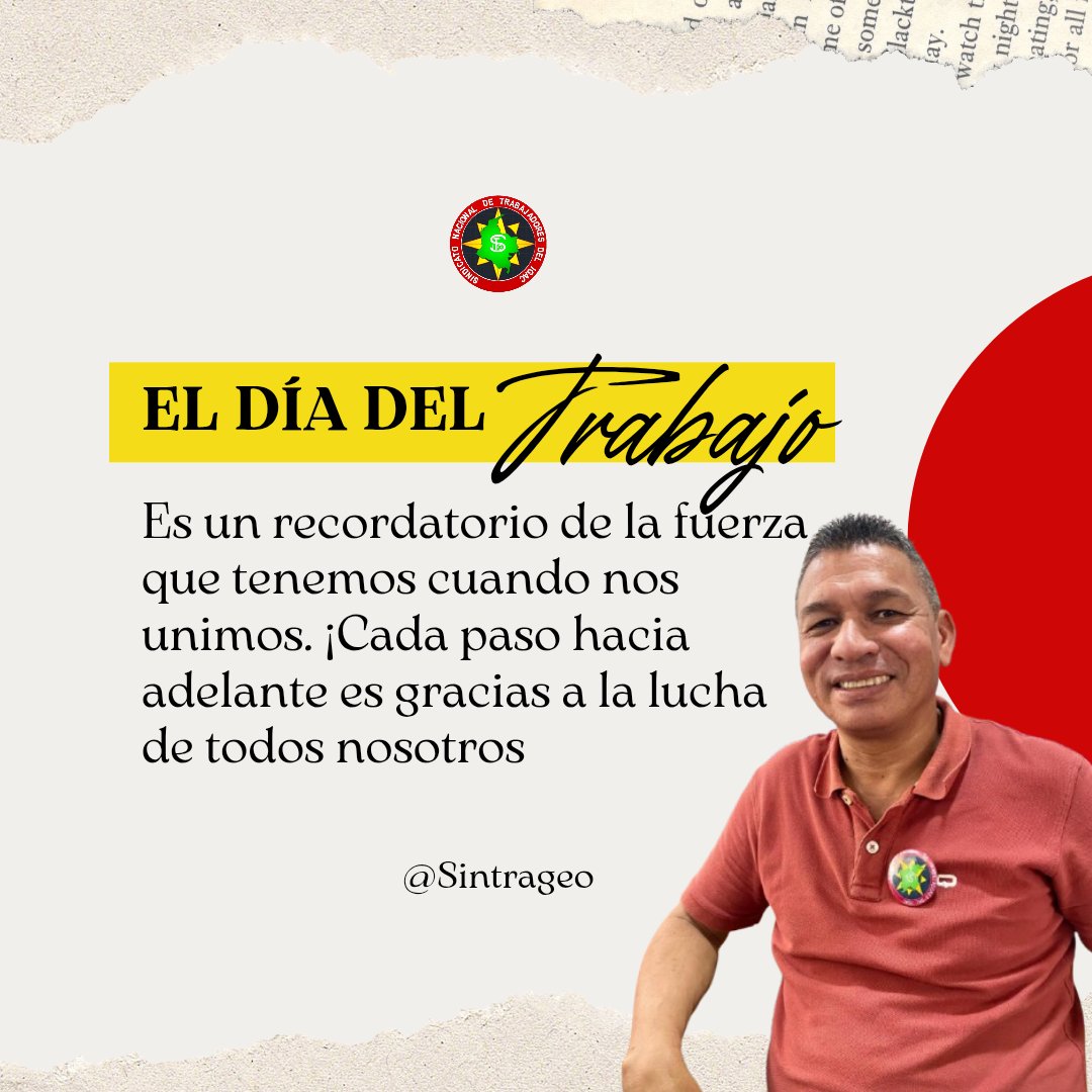 1 DE MAYO DIA DEL TRABAJADOR

En esta fecha conmemoramos a todos aquellos trabajadores que construyen cada día este país con su esfuerzo y sudor!

#1Mayo
#DiaDelTrabajador
#Colombia 
#1MayoEnLaCalle