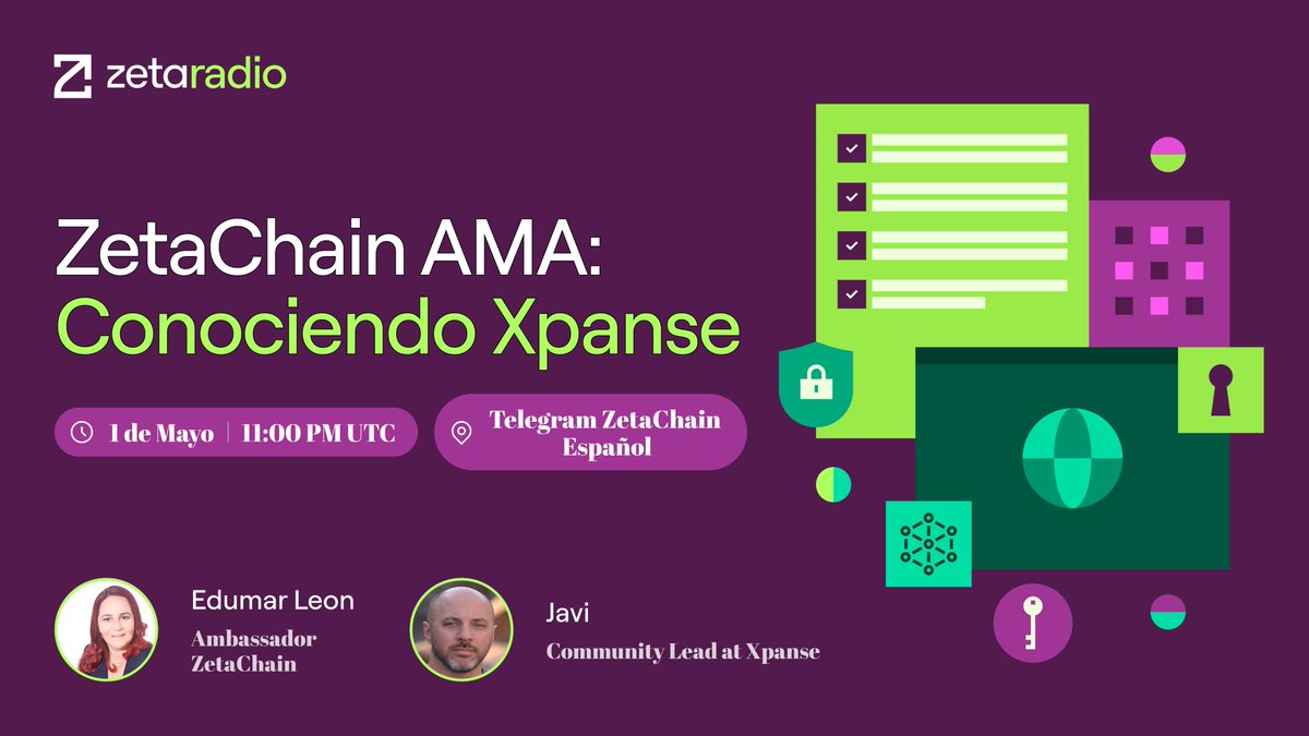 🎙️ ZetaChain AMA: Conociendo Xpanse
¡Acompáñanos en este evento exclusivo en ZetaChain! 🔥

🗓️ 1 de Mayo
🕚 11:00 PM UTC
📍 En el Telegram oficial: t.me/ZetaChainESP
👤 Invitados:
• <a href="/edumarleonc/">Edumar León Cordero</a>  – Ambassador ZetaChain
• <a href="/maxminted/">Javi</a>  – Community Lead at <a href="/XpanseTrade/">Xpanse Perps | AI Trading</a>