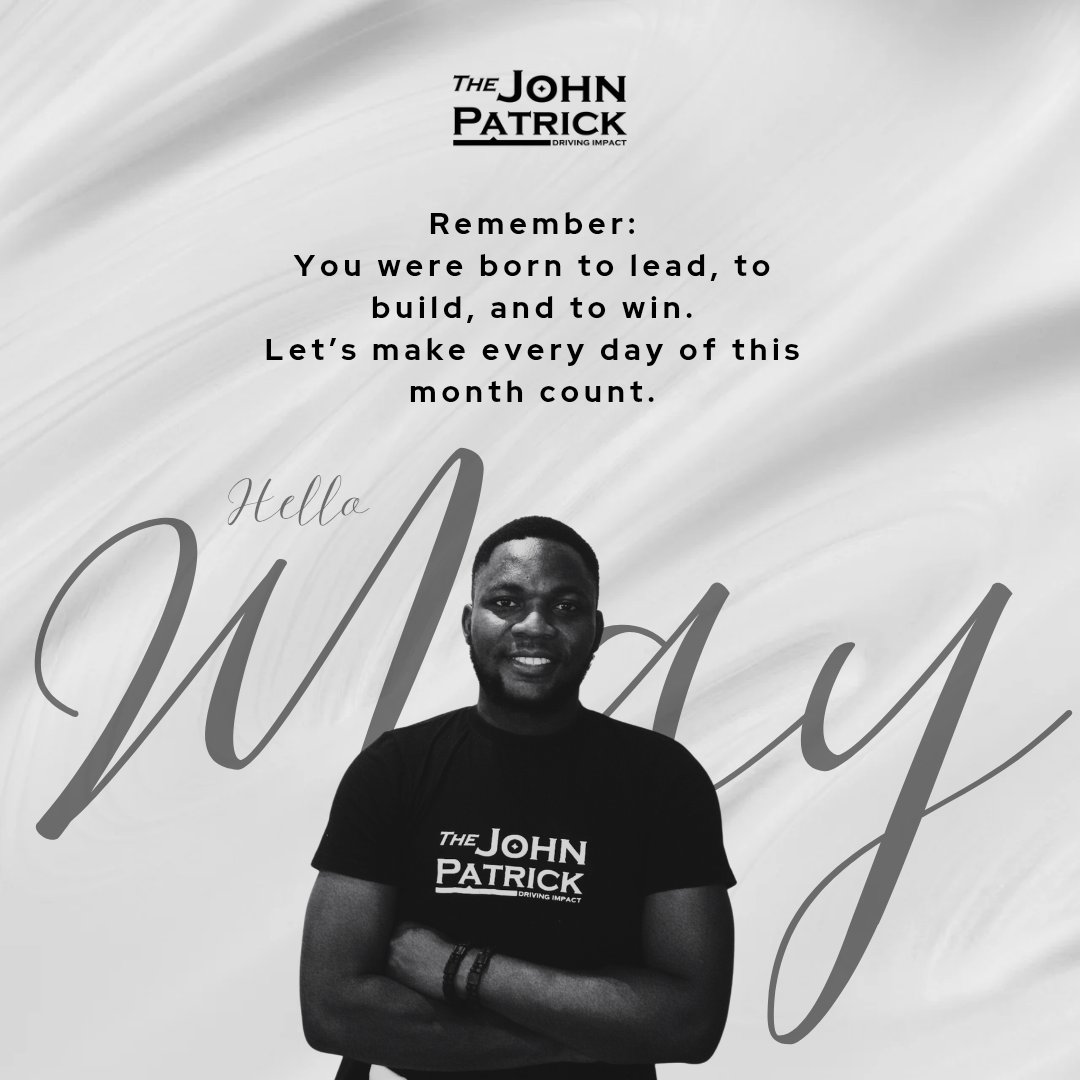 TheJohnPatrickO's tweet photo. Remember: You were born to lead, to build, and to win.
Let’s make every day of this month count. https://t.co/S90Wzo9juz