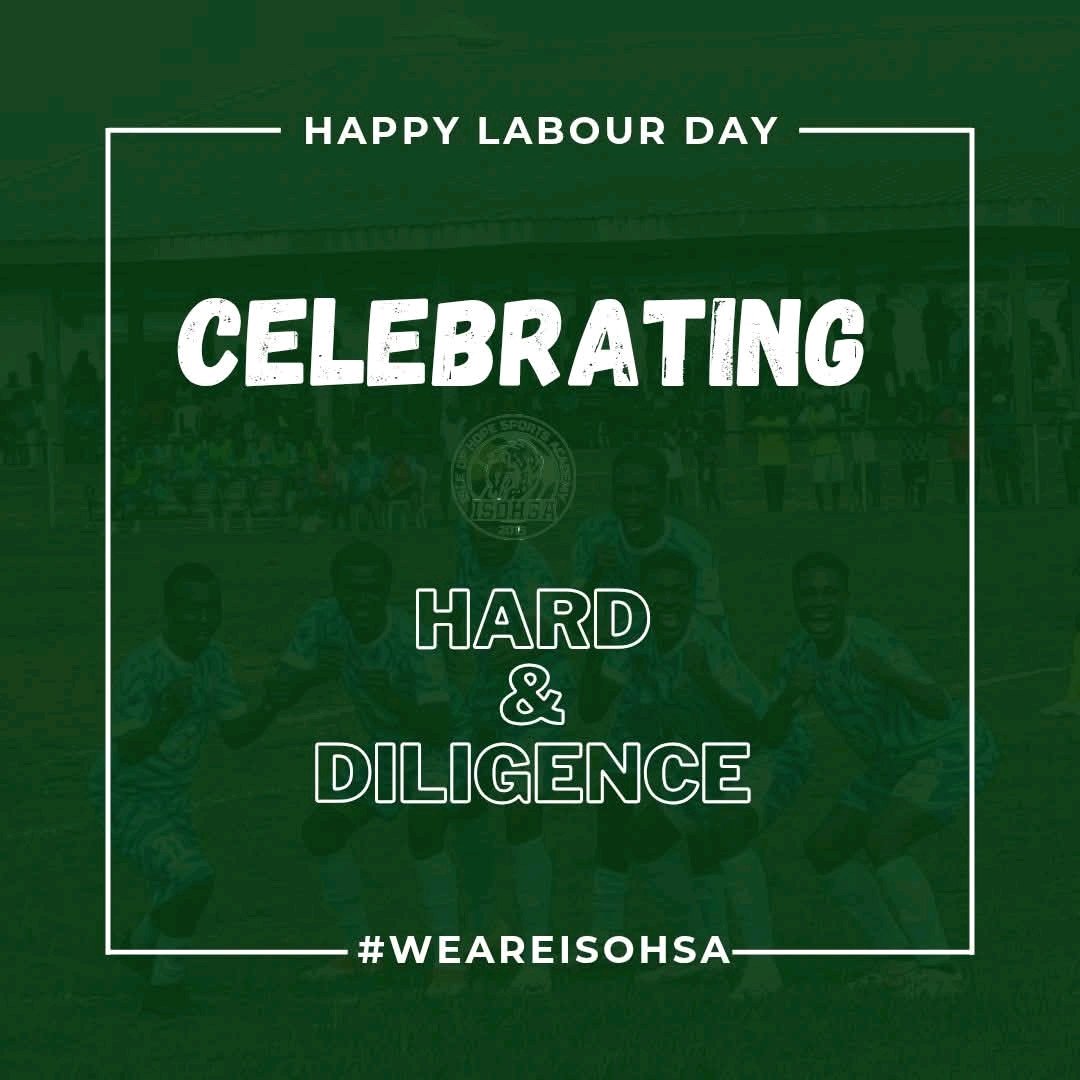 Happy Labour Day. To we celebrate everyone staff at the our club. Through thick and thin you still give your best.  For every part of the puzzle to fit, all heads think and work for a common goal: representing the badge. 
#WeAreIsohsa 💚🤍