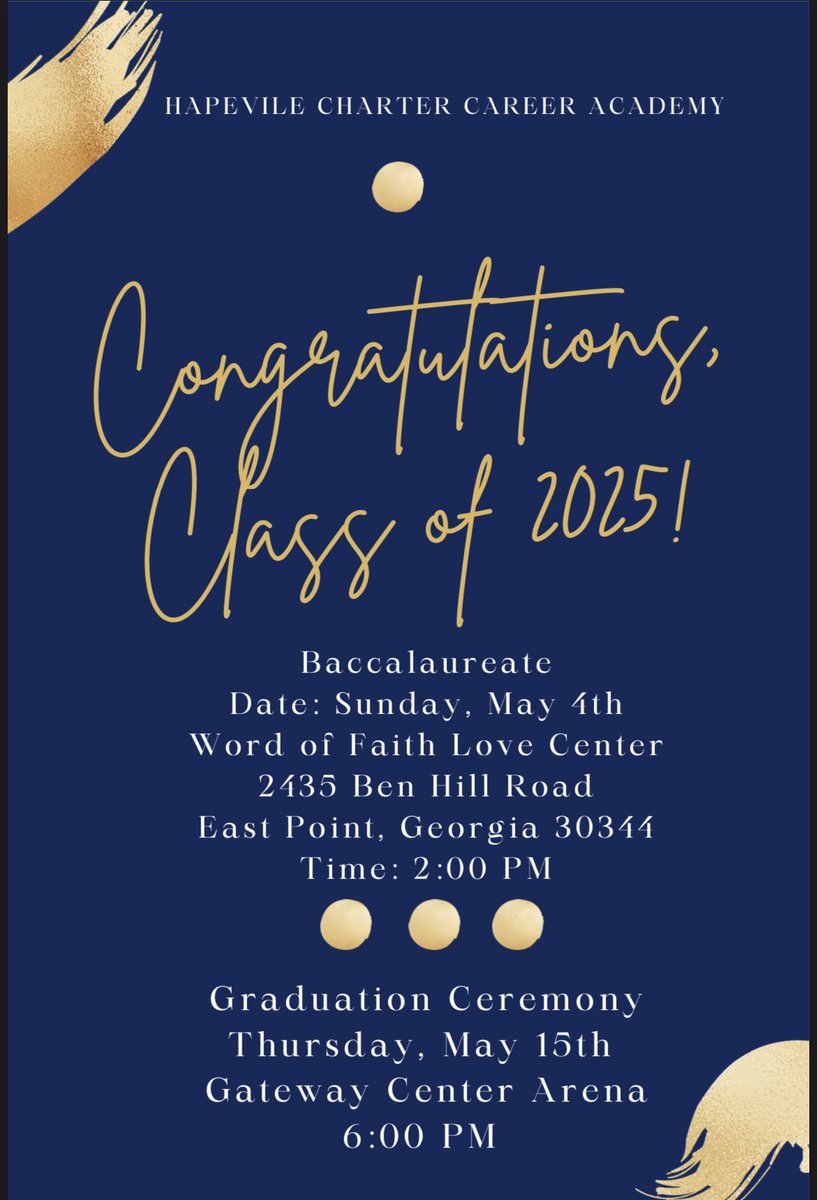 Such an exciting time of year!! Class of 2025 Baccalaureate Services for HCCA are this Sunday!! Come out and see the Class of 2025 assemble together for some words of encouragement. 🐝🐝🐝