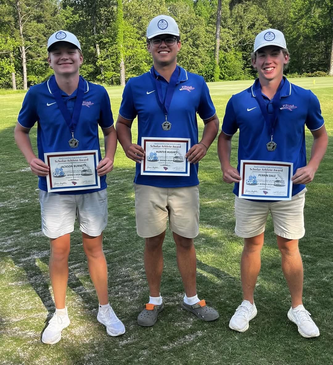 Byrnes Rebel Golf (@byrnesrebelgolf) on Twitter photo The boys missed the Senior Scholar Athlete Ceremony due to a playing in the Falcon Cup, so they were recognized after their round on Wednesday. Playoffs start Monday. <a href="/JFBHSRebels/">James F. Byrnes High</a> <a href="/ByrnesRebelGolf/">Byrnes Rebel Golf</a> <a href="/SpartanburgD5/">Spartanburg District Five Schools</a> <a href="/ByrnesFcs/">Byrnes FCS✝️</a> The boys missed the Senior Scholar Athlete Ceremony due to a playing in the Falcon Cup, so they were recognized after their round on Wednesday. Playoffs start Monday. <a href="/JFBHSRebels/">James F. Byrnes High</a> <a href="/ByrnesRebelGolf/">Byrnes Rebel Golf</a> <a href="/SpartanburgD5/">Spartanburg District Five Schools</a> <a href="/ByrnesFcs/">Byrnes FCS✝️</a>