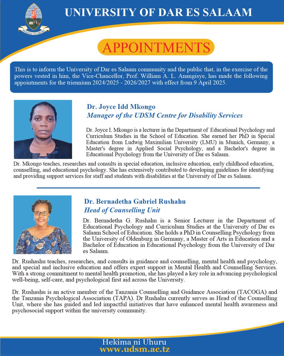 University of Dar es Salaam tweet media