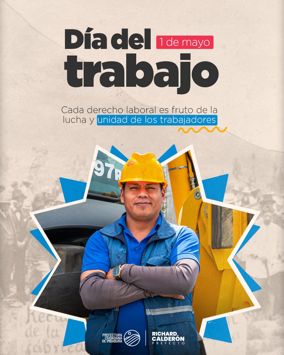 🤝En este Día del Trabajador, la Prefectura Ciudadana de Imbabura reafirma su compromiso con los derechos, la dignidad y el bienestar de quienes con esfuerzo construyen nuestra provincia. 

¡Gracias por ser la fuerza que impulsa a Imbabura!