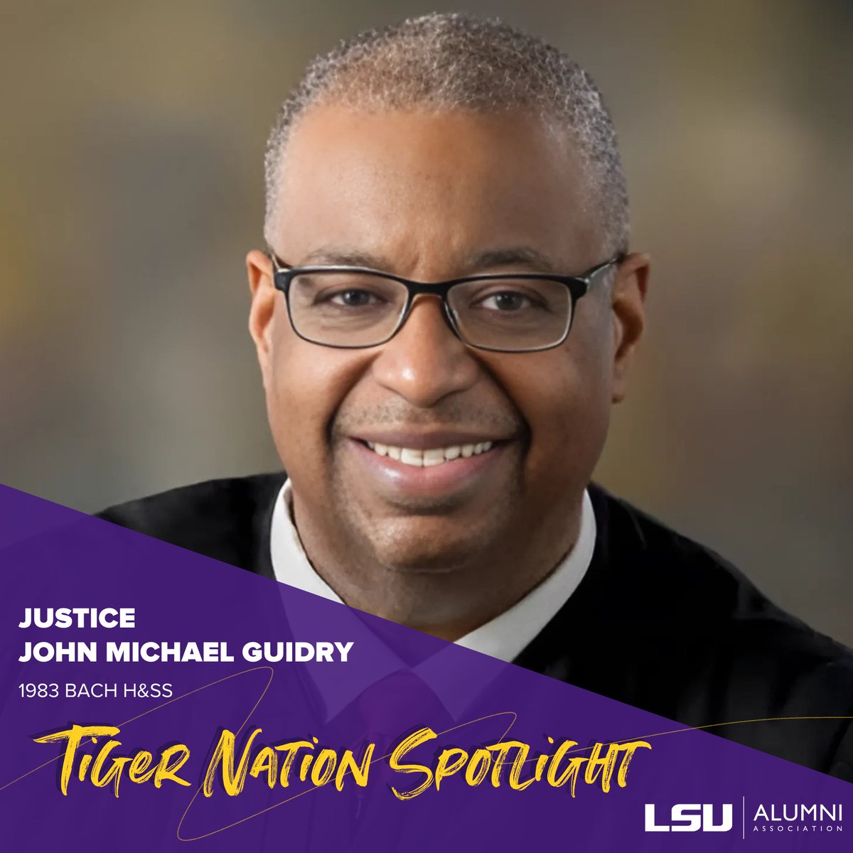 🎓🐅  Justice John Michael Guidry (1983 BACH H&amp;SS) has reached a historic milestone in LA's judicial system. He was officially sworn in earlier this year as an Associate Justice of the La Supreme Court.
📖 hubs.la/Q03ktPv-0
#LSUTigerNationSpotlight #LSUAlumni #ForeverLSU