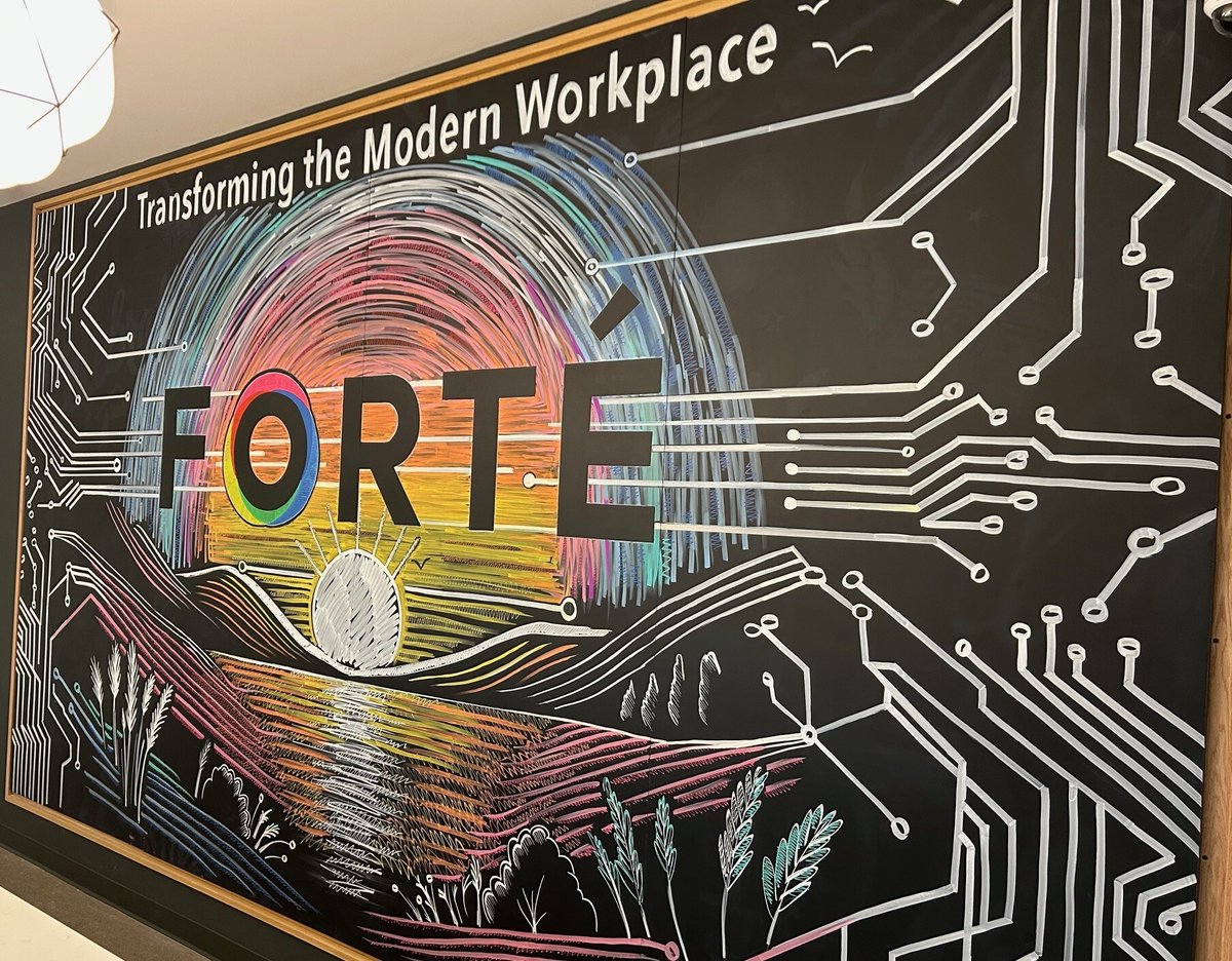 We're beginning the massive undertaking of re-branding our office locations. Minneapolis got its start this week with some new chalk artwork in the kitchen. Thanks AlleyCreations for the beautiful art! #FORTÉ #rebrand