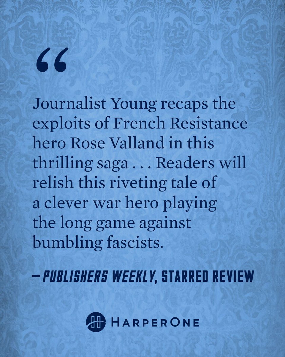 It’s an incredible honor to receive 3 “Starred Reviews” from Publishers Weekly, Booklist and Library Journal for my book The Art Spy from @harperonebooks. I’m excited that Rose Valland’s voice will be heard at last.