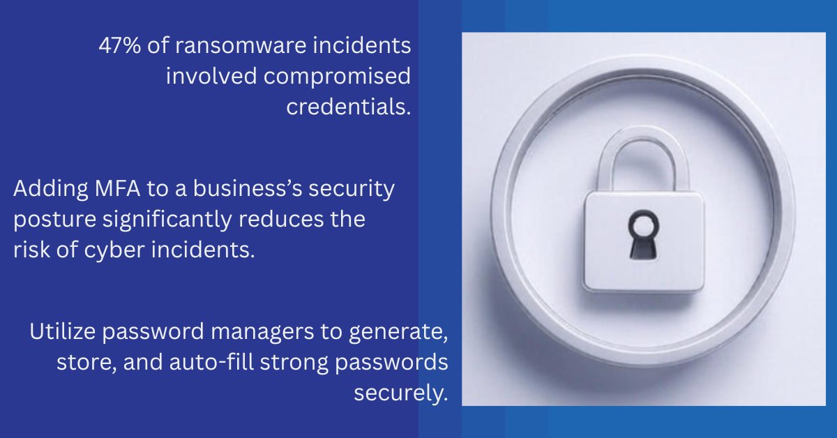 𝟒𝟕% 𝐨𝐟 𝐫𝐚𝐧𝐬𝐨𝐦𝐰𝐚𝐫𝐞 𝐚𝐭𝐭𝐚𝐜𝐤𝐬 𝐬𝐭𝐚𝐫𝐭 𝐰𝐢𝐭𝐡 𝐚 𝐜𝐨𝐦𝐩𝐫𝐨𝐦𝐢𝐬𝐞𝐝 𝐩𝐚𝐬𝐬𝐰𝐨𝐫𝐝 (Coalition, Inc. 2024)

Let that sink in...

Today is #𝐖𝐨𝐫𝐥𝐝𝐏𝐚𝐬𝐬𝐰𝐨𝐫𝐝𝐃𝐚𝐲 — a perfect reminder that even the smallest habits can protect your business from