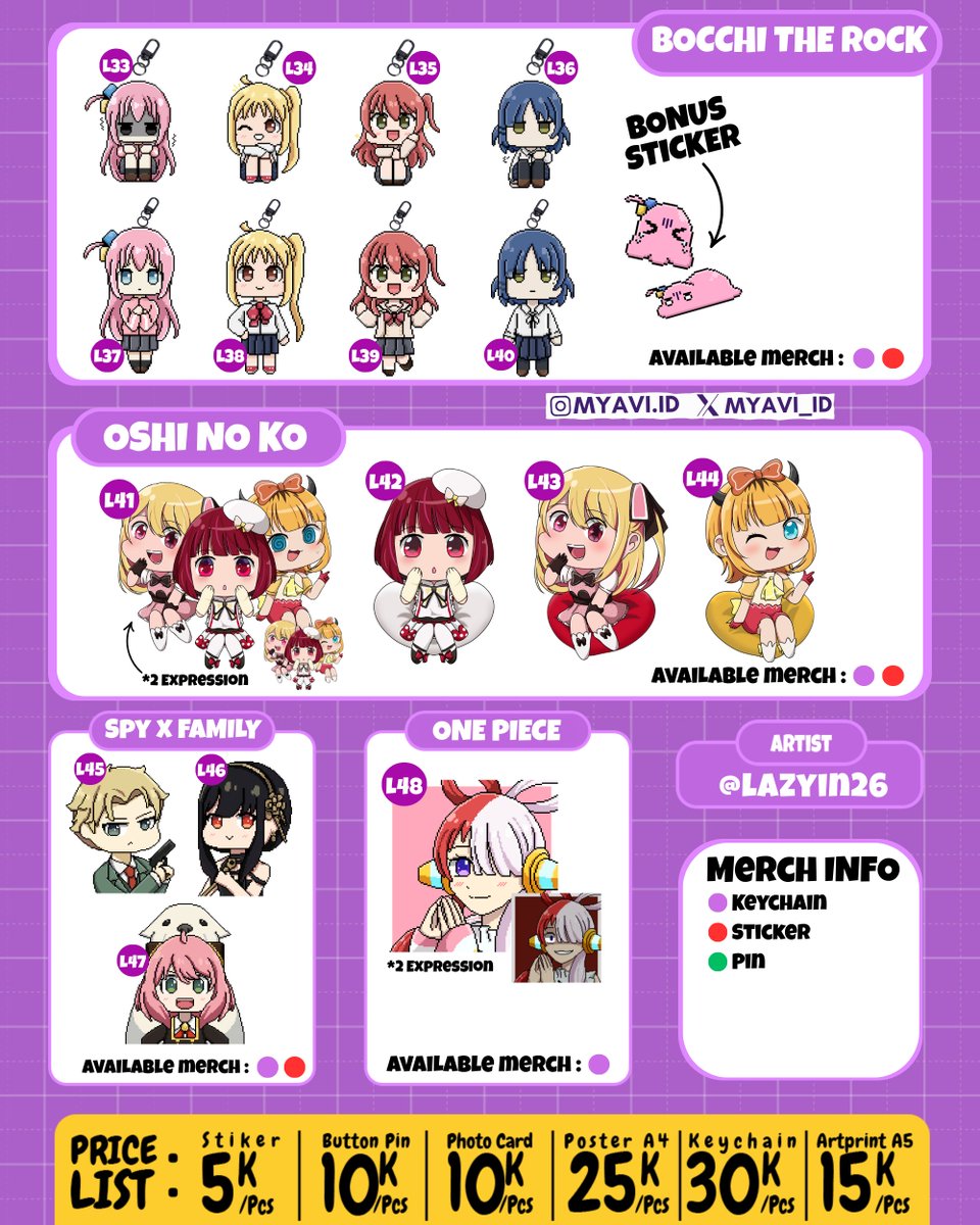 myavi_id's tweet photo. Comifuro XX Pre Order - Form PO on bio!
Fandom : Vocaloid, Hololive, Bocchi The Rock, Alien Stage, Hololive, The Amazing Digital Circus, Genshin Impact, Chiikawa
#myavi #comifuroxx #comifuro20 #vocaloid #bocchitherock #alienstage #hololive #chiikawa #genshinimpact #digitalcircus https://t.co/zmgkECsvjP