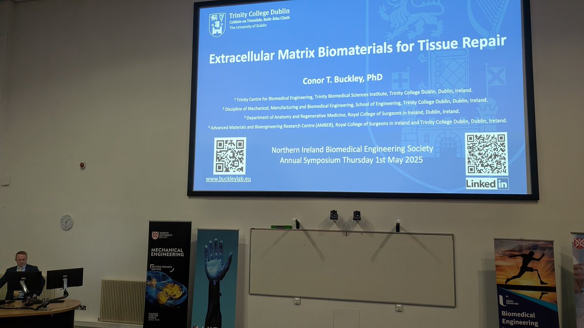 Our keynote Professor <a href="/BuckleyLabTCD/">Conor Buckley</a> kicks off the afternoon session of #NIBES25 🧪🔬

<a href="/tcddublin/">Trinity College Dublin</a>