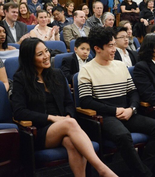 natescurls's tweet image. Anyway, happy AAPI month to the goats of US Figure Skating! 🐐🐐#nathanchen #michellekwan 

(and the kid in the back 😀)