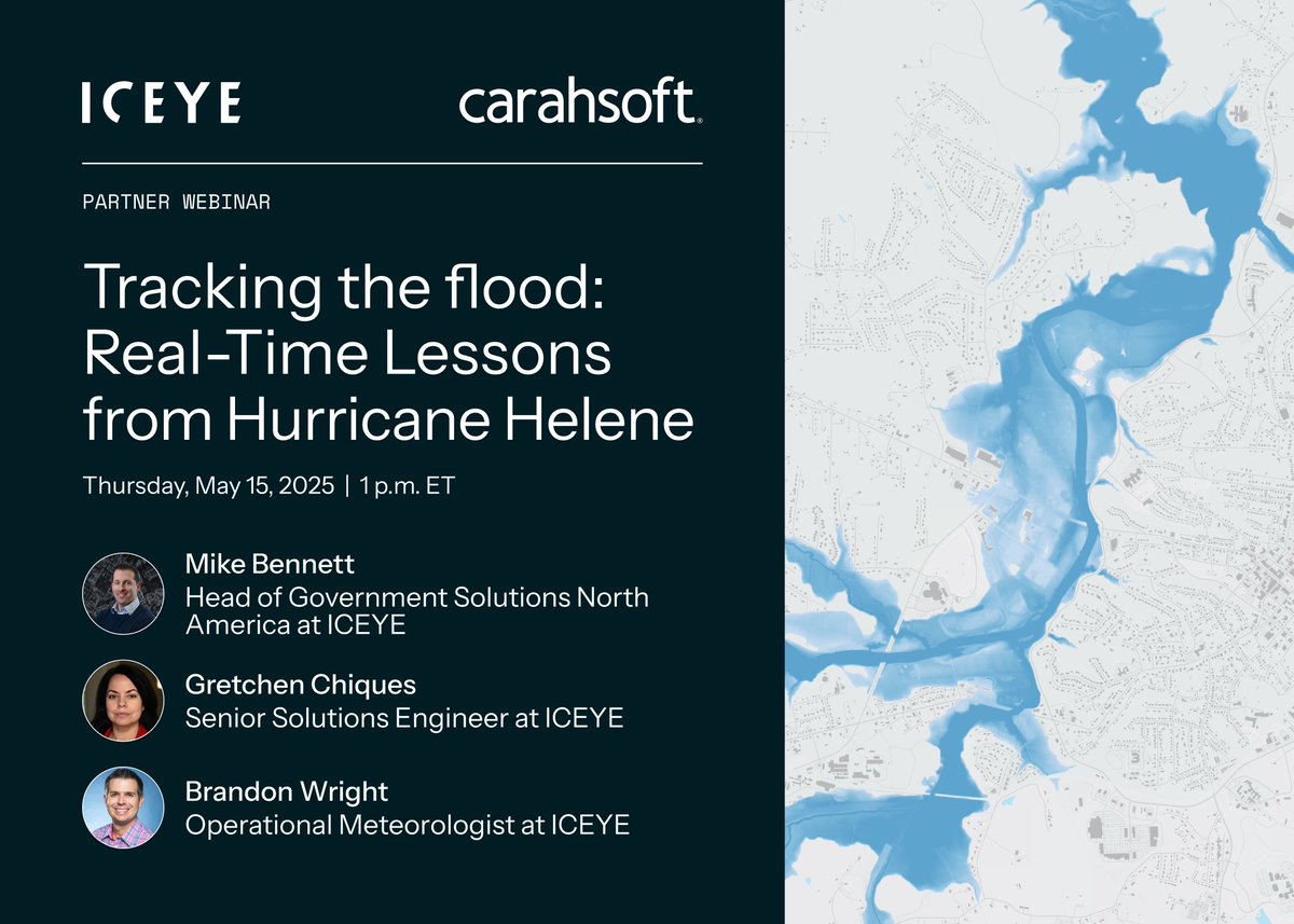iceye_global's tweet image. Join ex-@Fox13news meteorologist and @ICEYE’s Head of Government Solutions of North America, @wxmikeb, to learn how you can optimize your government #DisasterResponse and recovery efforts using SAR data from real-life scenarios during #HurricaneHelene: hubs.li/Q03kqvGZ0