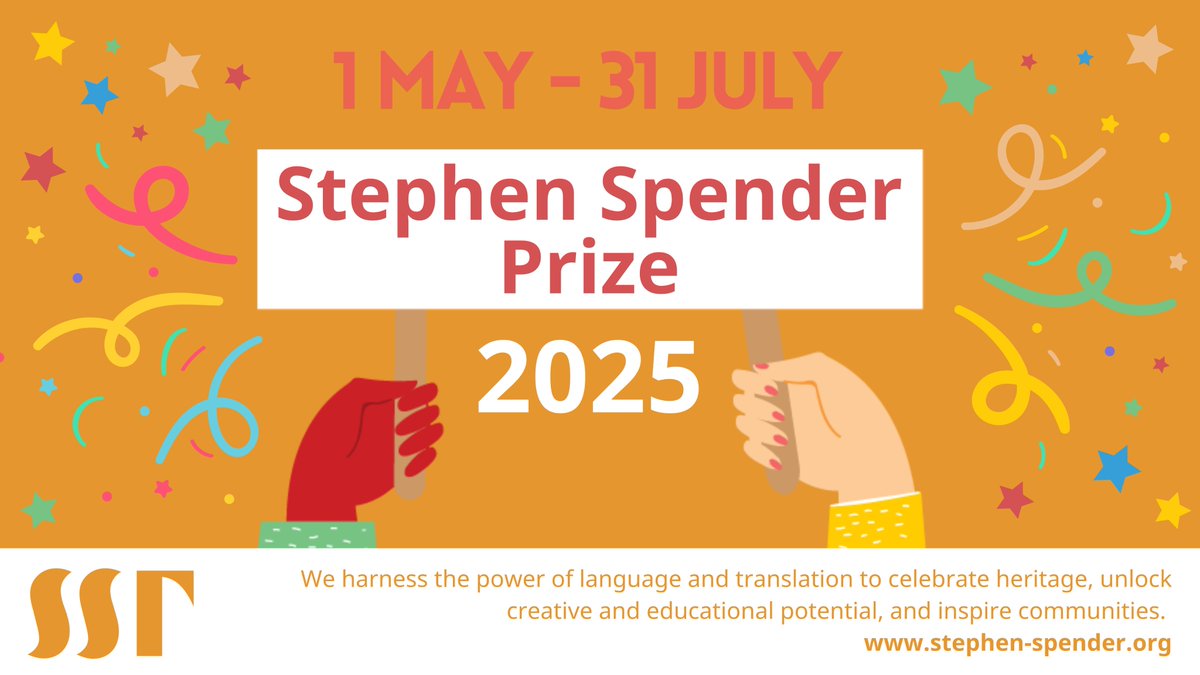 Calling all teachers and budding young translators!

#SSTPoetryPrize2025 is open for entries!

Translate into English any poem from any language, or a Portuguese poem from our Spotlight booklet, for your chance to join the SSP hall of eternal fame!
stephen-spender.org/stephen-spende…
