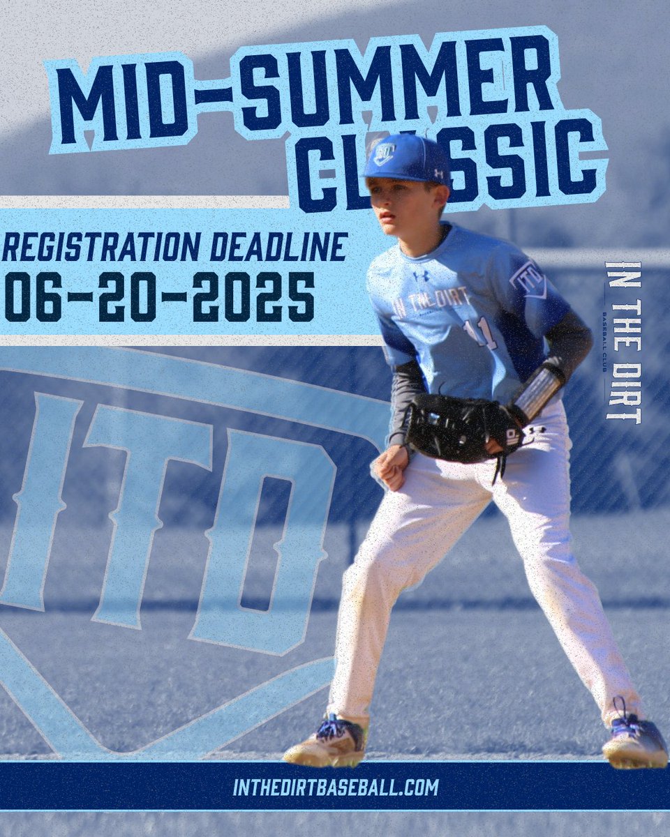 InTheDirtBaseball (@itd_baseball) on Twitter photo The Mid-Summer Classic tournament is still looking for 13U and 17U teams to compete! Registration will be open until June 20! We hope to see you there ⚾️ teamsnap.pulse.ly/mtjtavmoay
#Inthedirtbaseball #inthedirt #baseball #travelbaseball #marylandbaseball The Mid-Summer Classic tournament is still looking for 13U and 17U teams to compete! Registration will be open until June 20! We hope to see you there ⚾️ teamsnap.pulse.ly/mtjtavmoay
#Inthedirtbaseball #inthedirt #baseball #travelbaseball #marylandbaseball