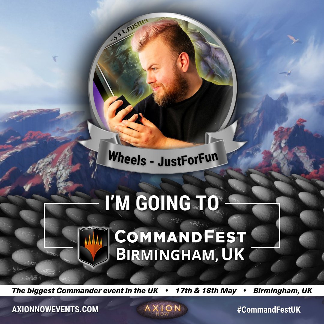 Are you headed to #CommandFestUK in Birmingham this month? Guess what? US TOO

We'll be taking part in the Commoner's Cup and we should also have a slot for a Meet and Greet if you want to come say hi!

Grab your tickets now from <a href="/axionnow/">AxionNow</a> and we'll see you there 🥰