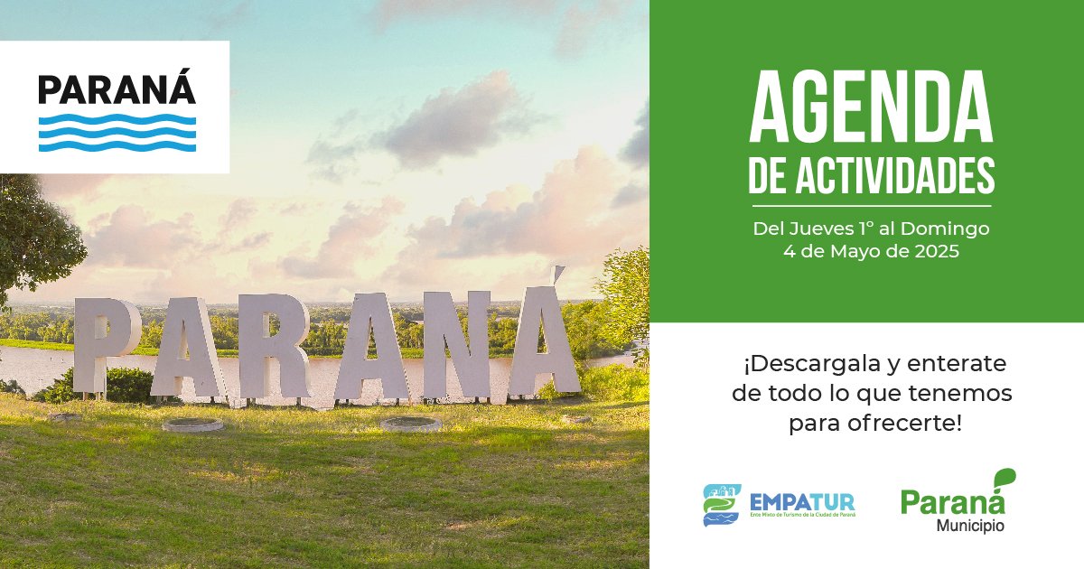 Si hay fin de semana largo, hay agenda! ➡️ parana.tur.ar/writable/desca…