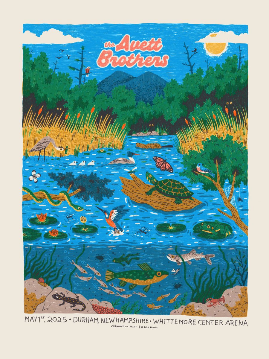 The Avett Brothers (@theavettbros) on Twitter photo Durham, NH! Poster for tonight’s show at Whittemore Center is by <a href="/MidnightOilAlex/">Midnight Oil Print & Design House</a>.
Doors: 6:30pm
The Avett Brothers: 8:00pm
No opener. Durham, NH! Poster for tonight’s show at Whittemore Center is by <a href="/MidnightOilAlex/">Midnight Oil Print & Design House</a>.
Doors: 6:30pm
The Avett Brothers: 8:00pm
No opener.