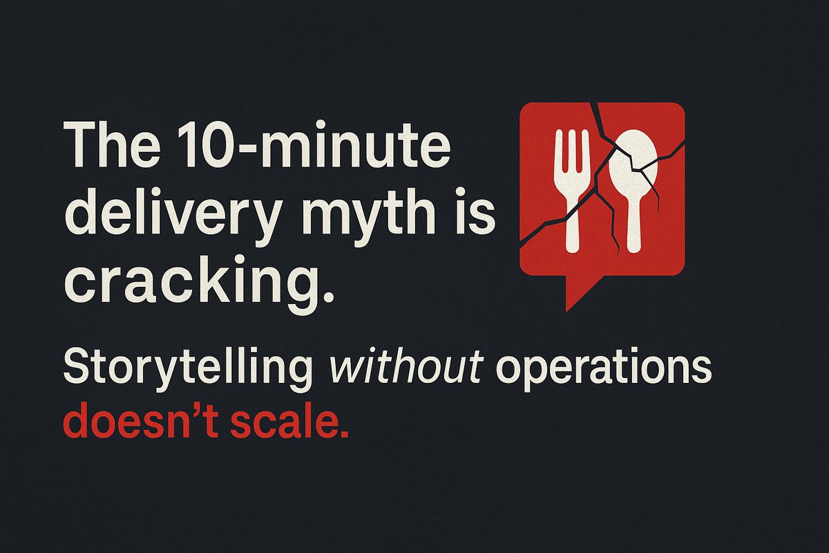 The 10-min delivery promise isn’t about user demand.
It’s investor storytelling.
The same kind WeWork sold.

- Massive TAMs.
- A bold future.
- No operational depth.

#Zomato Quick just shut down.
The official reason?

“Not seeing the path to profitability… without compromising