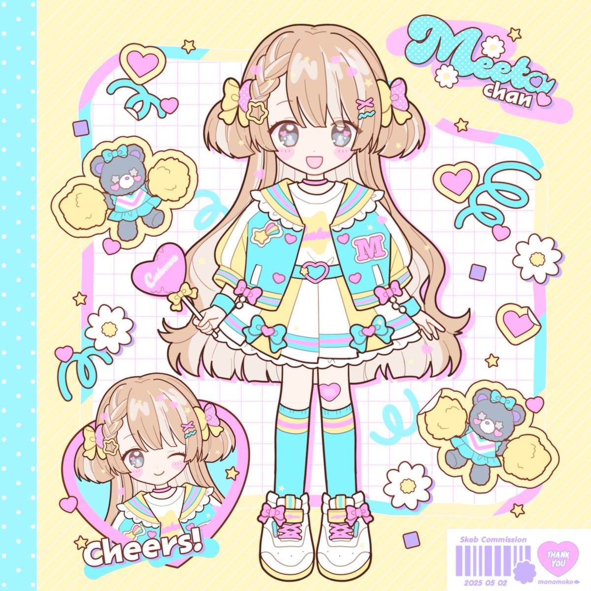 Kawaii Cheerleader Meeta! 🧸🧹💖

Art 🎨: @/Fancy_Surprise

Thank you for the delivery!
#Meetart #MeetaOsita #Skeb