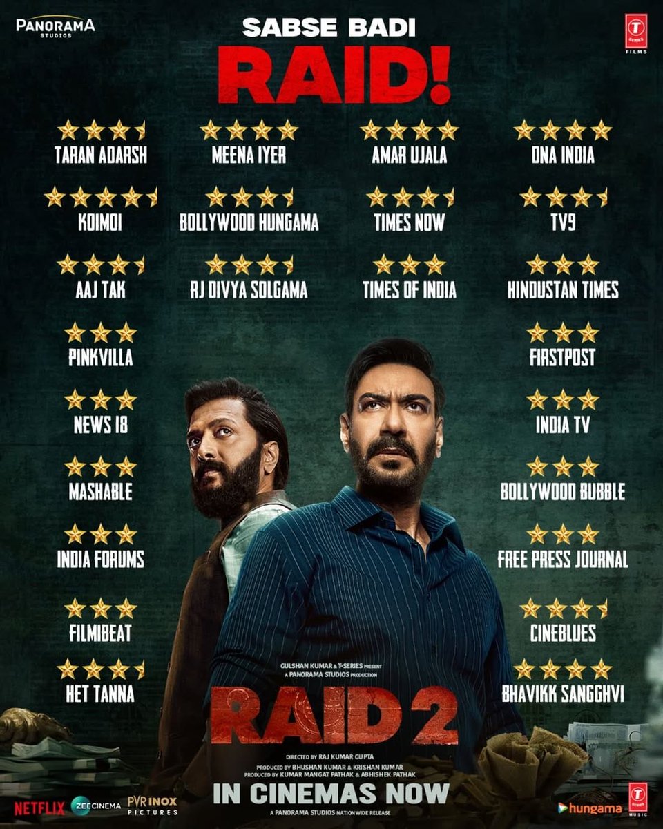 #Raid2 ⁦<a href="/ajaydevgn/">Ajay Devgn</a>⁩ ⁦<a href="/TSeries/">T-Series</a>⁩ ⁦<a href="/PanoramaMovies/">Panorama Studios</a>⁩ #ajaydevgn