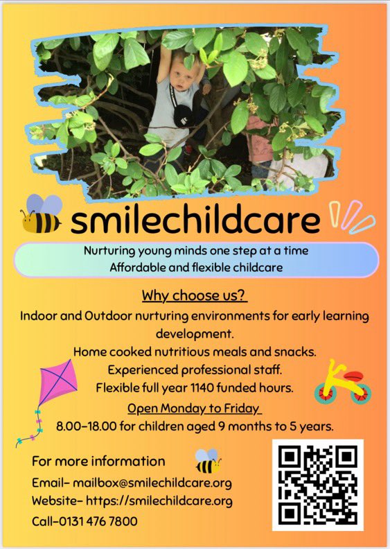 Are you Looking for Under 5's childcare?

Please get in touch with smilechildcare to discuss your requirements and how we can help you. ☎️
#1140hours #under5childcare #edinburghnursery