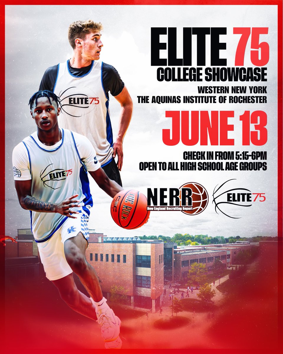 New England Recruiting Report NERRHoops (@nerrhoops) on Twitter photo The debut of the Western New York #E75 is here!
For the first time in nearly 20 years of NERR, we will head out to Rochester New York to identify college prospects and provide #RealExposure to college coaches on site and on our channels!
Register today: newenglandrecruitingreport.com/in-the-news/th… The debut of the Western New York #E75 is here!
For the first time in nearly 20 years of NERR, we will head out to Rochester New York to identify college prospects and provide #RealExposure to college coaches on site and on our channels!
Register today: newenglandrecruitingreport.com/in-the-news/th…