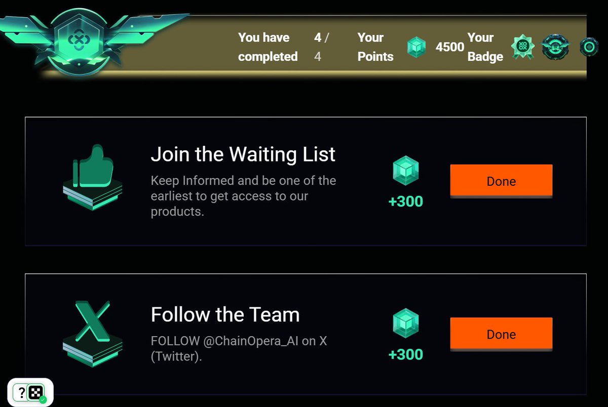 种子轮融资1700万美金的去中心化、开放AI平台ChainOpera新任务更新https://t.co/IGc8hiA7hg  通过两种简单的方式赚取积分1、与AI聊天，每次10分，每日上限100分2、每日签到