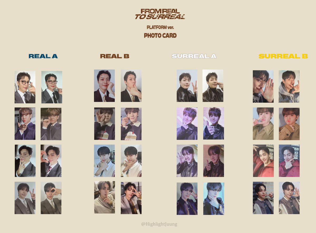 HighlightJuung's tweet photo. 💙💛 HIGHLIGHT THE 6th MINI ALBUM [From Real to Surreal] PHOTO BOOK Ver. / PLATFORM Ver. 드볼표 💚💜

포토북, 플랫폼 버전 입니다! 많은 라이트 분들께서 도와주셔서 완성했어요! 도와주신 라이트 분들께 감사합니다! 혹시나 틀린 부분이 있을 경우 꼭! 제보 부탁드려요!❤️

#하이라이트드볼표 https://t.co/hT6LralCLt