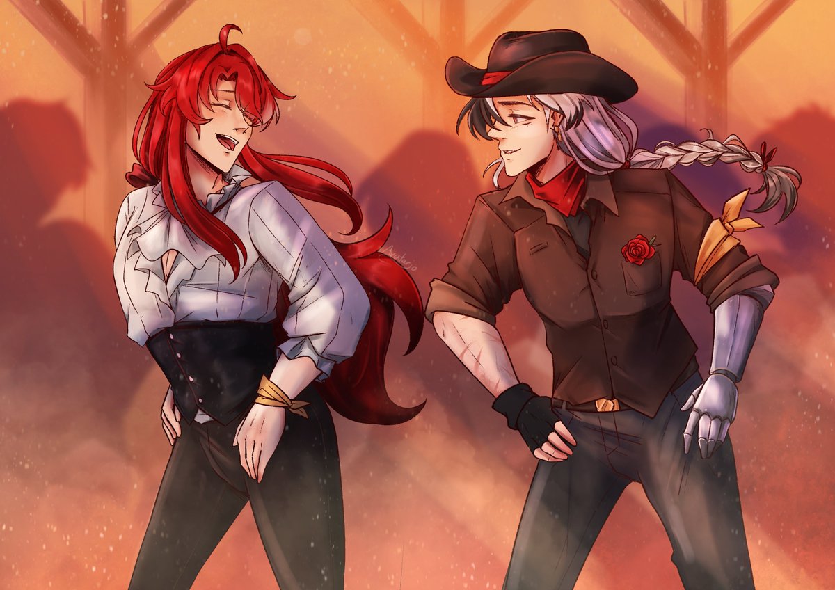 My pieces for the <a href="/BangBoothill/">Aim for the Heart: A Boothill Reverse Bang!</a> 

After suffering from a tragedy in his life, Boothill felt lost with himself until he meets a knight of red hair in a ren fair who pulls him into a dance and teaching him about the beauty of self-love along the way. #Argenthill #GunsNRoses