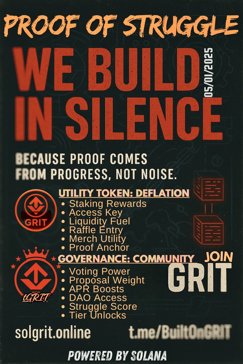 DobleDuche's tweet photo. We werenโt on vacation.
We werenโt chasing hype.
We were #building; in silence.
Planning. Executing. Burning LP.
No shortcuts, just real strategy.
Organic #growth. Clean code. Locked liquidity
https://t.co/LY0tT67oTw
#BuiltOnGRIT
#DeFi
#ProofOfStruggle
#Solana
#LPBurned
#GRIT https://t.co/TKdqbnICnr