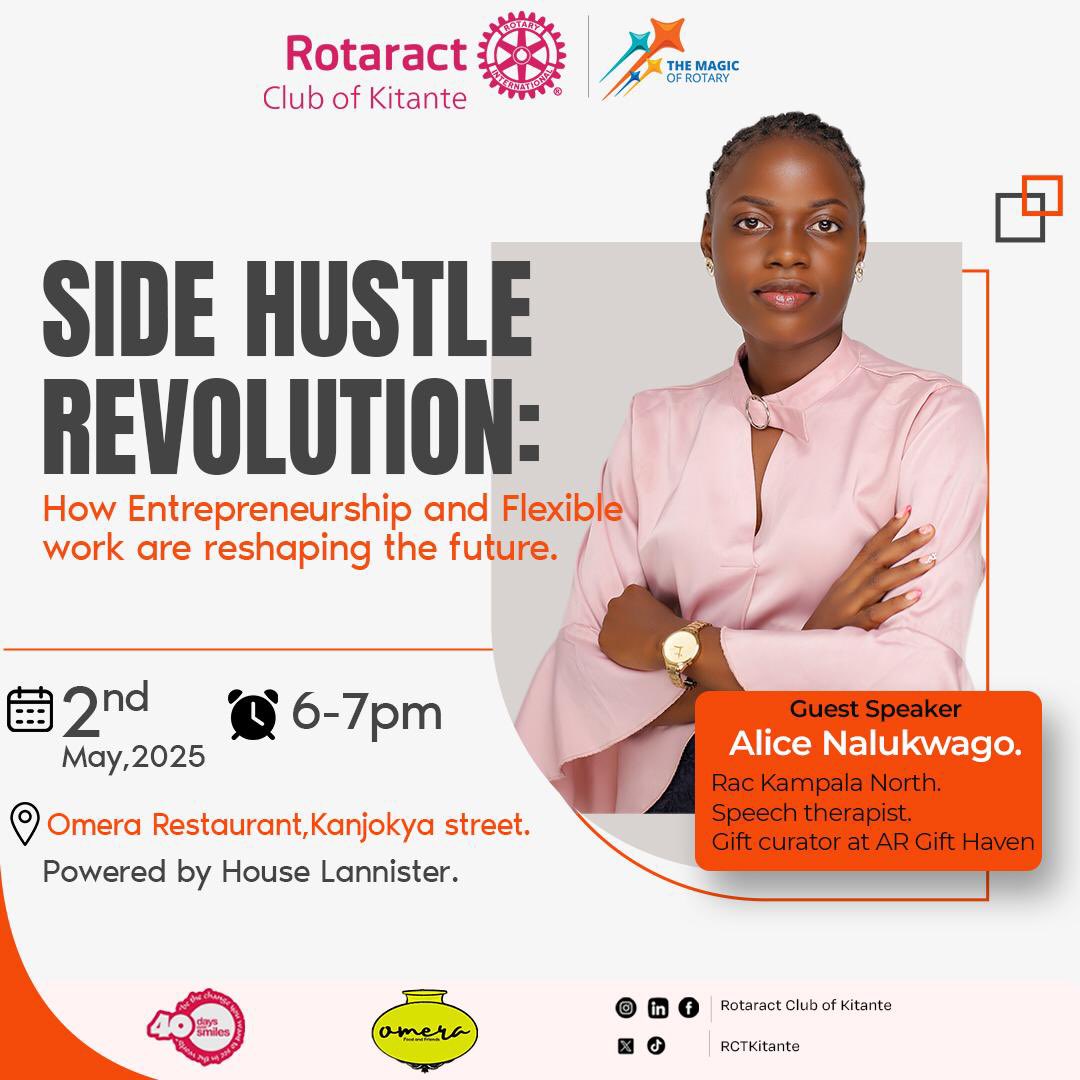 Alyce Nalukwago🦋 (@alycespeechie) on Twitter photo Tomorrow I will be diving into the world of Side Hustles <a href="/rctkitante/">ROTARACT CLUB OF KITANTE</a> Come through we learn from each other in an interactive discussion. Tomorrow I will be diving into the world of Side Hustles <a href="/rctkitante/">ROTARACT CLUB OF KITANTE</a> Come through we learn from each other in an interactive discussion.
