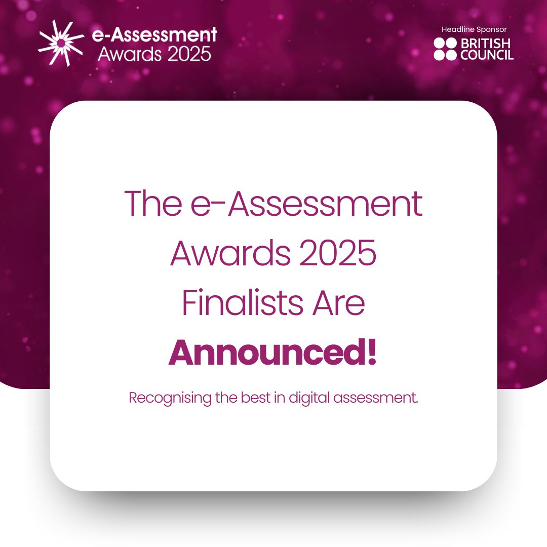 The eAssessment Association (@eassess) on Twitter photo Finalists for the 2025 e-Assessment Awards are out!
π Huge thanks to our Headline Sponsor <a href="/BritishCouncil/">British Council</a>!
π Meet the finalists & join us in London this June:eu1.hubs.ly/H0jNwjP0
#eAssessmentAwards #EdTech #DigitalAssessment #eAA2025 Finalists for the 2025 e-Assessment Awards are out!
π Huge thanks to our Headline Sponsor <a href="/BritishCouncil/">British Council</a>!
π Meet the finalists & join us in London this June:eu1.hubs.ly/H0jNwjP0
#eAssessmentAwards #EdTech #DigitalAssessment #eAA2025