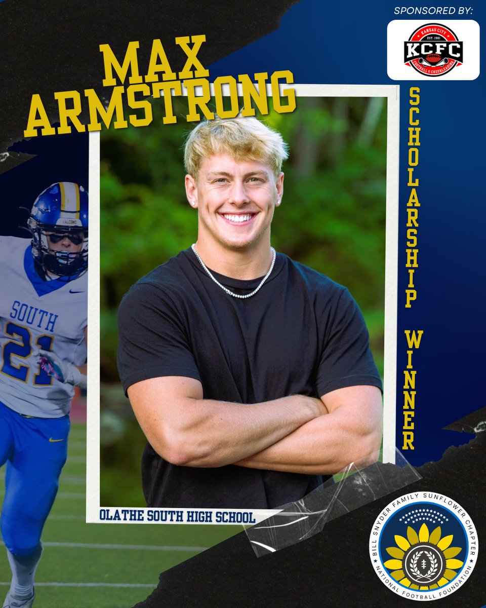 CoachBillSnyderFamily/SunflowerChapterNFF (@sunflowernff) on Twitter photo Congrats to <a href="/ArmstrongMax21/">Max Armstrong</a> for earning a <a href="/SunflowerNFF/">CoachBillSnyderFamily/SunflowerChapterNFF</a> scholar-athlete award to be presented May 7 in Manhattan. Thanks to <a href="/KCfootballcheer/">KCFC</a> for sponsoring. <a href="/OlatheSouth/">Olathe South</a> <a href="/osffbc/">Olathe South Falcon FOOTBALL BOOSTER CLUB 🏈</a> Congrats to <a href="/ArmstrongMax21/">Max Armstrong</a> for earning a <a href="/SunflowerNFF/">CoachBillSnyderFamily/SunflowerChapterNFF</a> scholar-athlete award to be presented May 7 in Manhattan. Thanks to <a href="/KCfootballcheer/">KCFC</a> for sponsoring. <a href="/OlatheSouth/">Olathe South</a> <a href="/osffbc/">Olathe South Falcon FOOTBALL BOOSTER CLUB 🏈</a>