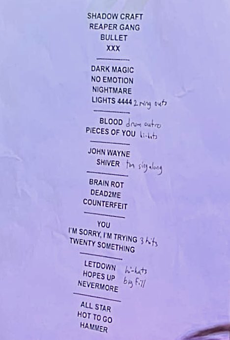 nothing,nowhere.'s setlist for last night’s show at the shelter in detroit, mi 🇺🇸

how do you like the setlist? what other songs were you hoping to hear? ⛏️

📸: <a href="/swisherism/">DJ Swish™</a>