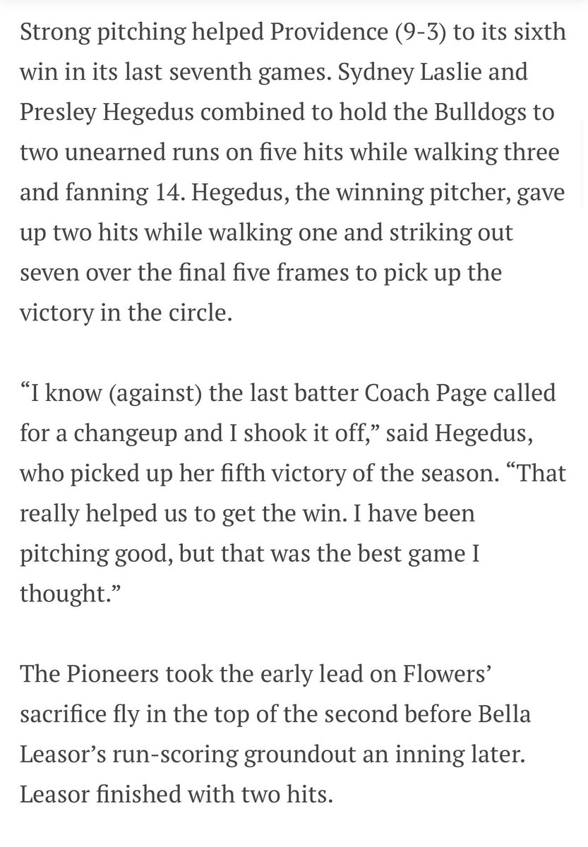 Presley Hegedus (@presleyhegedus) on Twitter photo Tues I got my 6th homerun & had 10K’s. Wed we went into 10 innings & beat a team for the 1st time in 10 years! Came in to pitch the last 5 & didn’t allow any runs & had 7K’s. <a href="/EaglesKB_Luebbe/">Eagles-KB Luebbe</a> <a href="/Coach_Zimny/">Z</a> <a href="/mckendree33/">McKendree Ward</a> <a href="/GC_CoachT/">Thomas Thornton</a> <a href="/CVilleLTS/">LadyTigerSoftball</a> <a href="/lyssa_danielle9/">Alyssa Richards</a> <a href="/Coachmun/">Mat Mundell</a> <a href="/CoachWThees/">Windy Thees</a> Tues I got my 6th homerun & had 10K’s. Wed we went into 10 innings & beat a team for the 1st time in 10 years! Came in to pitch the last 5 & didn’t allow any runs & had 7K’s. <a href="/EaglesKB_Luebbe/">Eagles-KB Luebbe</a> <a href="/Coach_Zimny/">Z</a> <a href="/mckendree33/">McKendree Ward</a> <a href="/GC_CoachT/">Thomas Thornton</a> <a href="/CVilleLTS/">LadyTigerSoftball</a> <a href="/lyssa_danielle9/">Alyssa Richards</a> <a href="/Coachmun/">Mat Mundell</a> <a href="/CoachWThees/">Windy Thees</a>