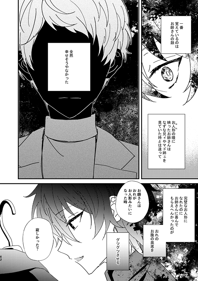「imitation」
お師さんはおれがお人形みたいになったとき、寂しかった? 