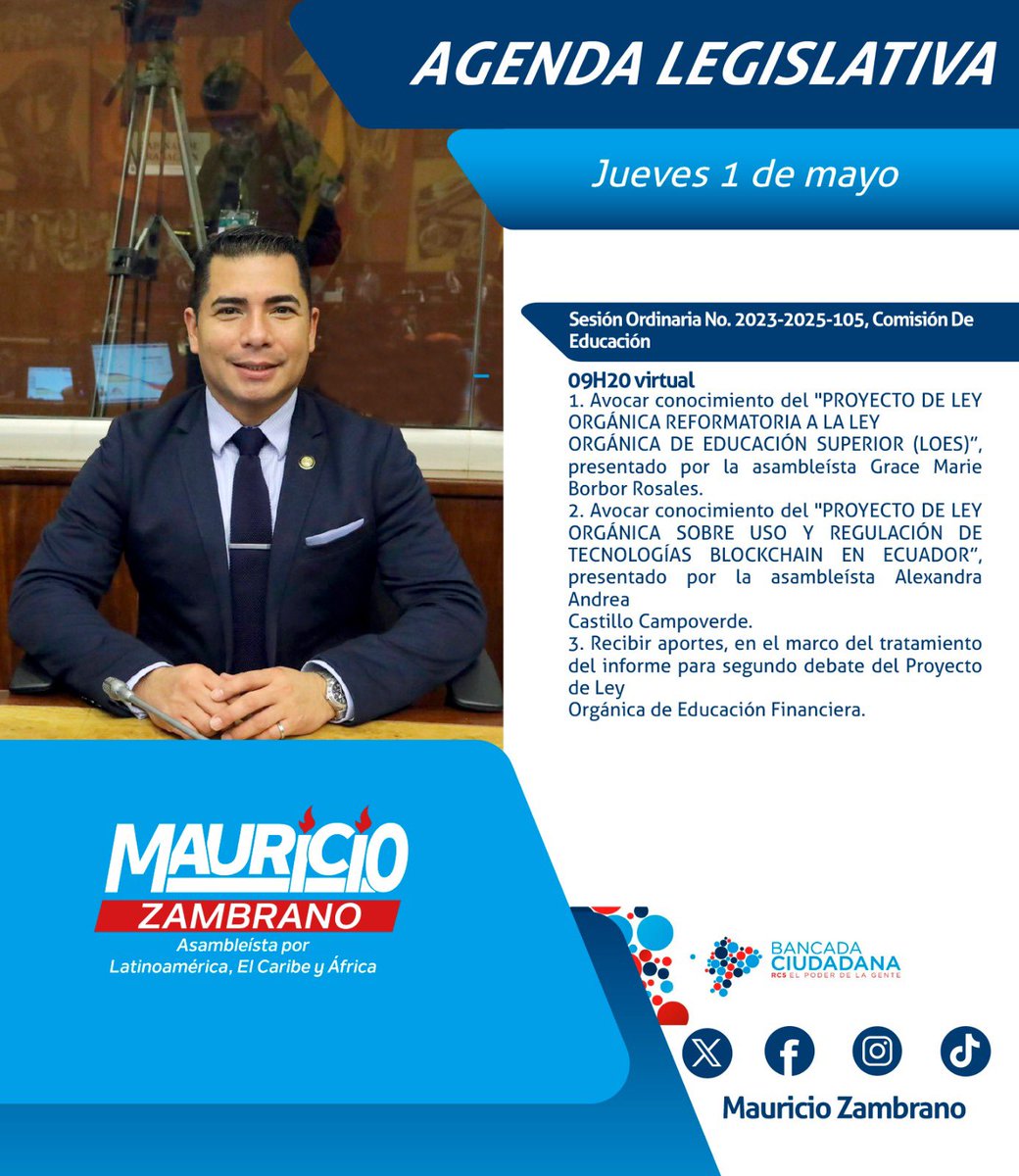 #AgendaLegislativa Jueves 1 de mayo 🗓️